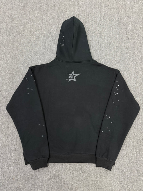Sp5der Black & Dark Grey Hoodie